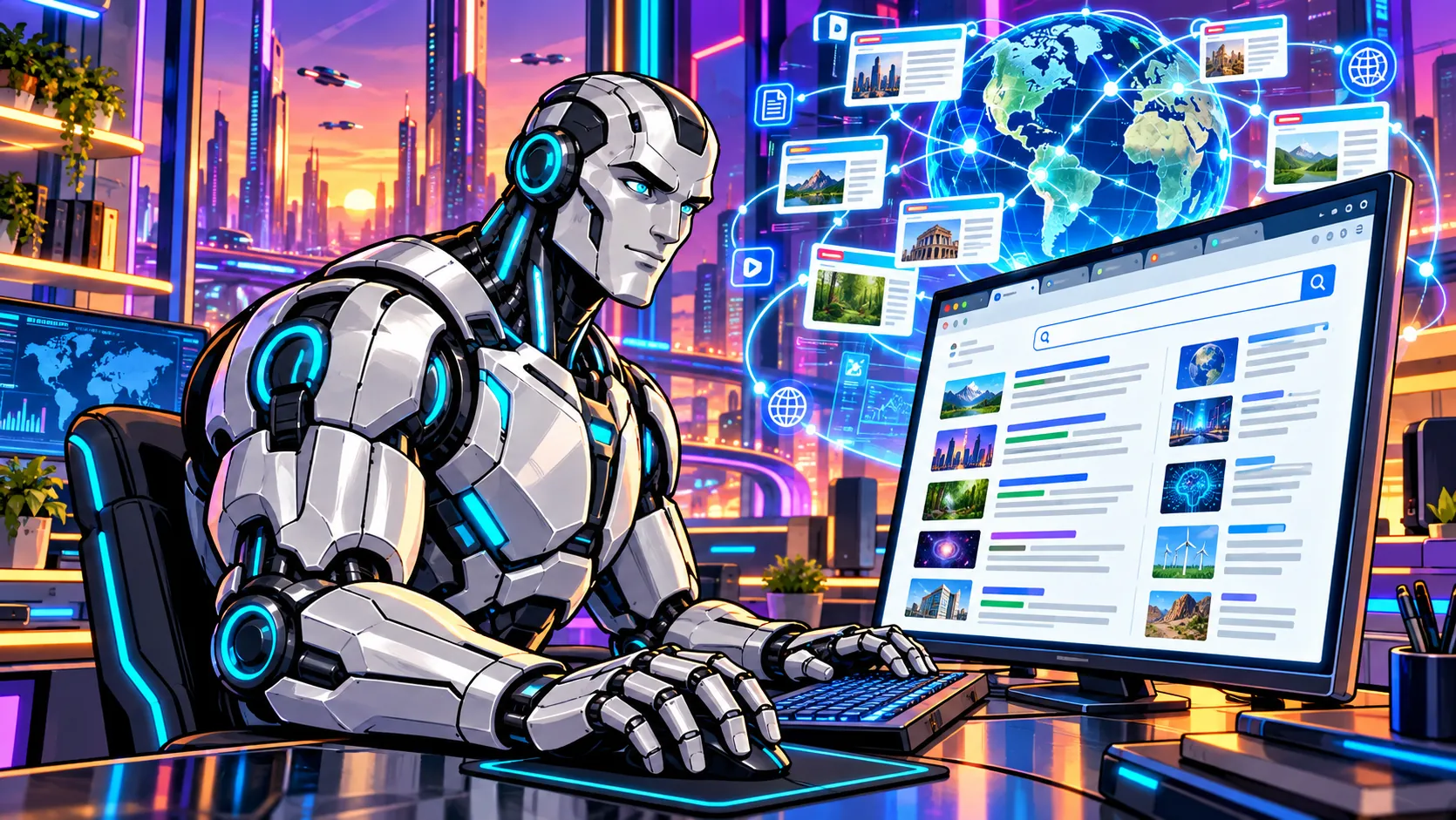 Robot sám vyhledává a prochází webové stránky